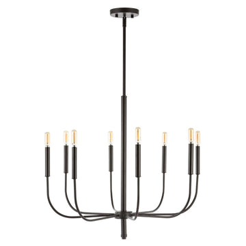 Amoros 27.25" Modern Mid-Century Iron LED Chandelier - JONATHAN Y